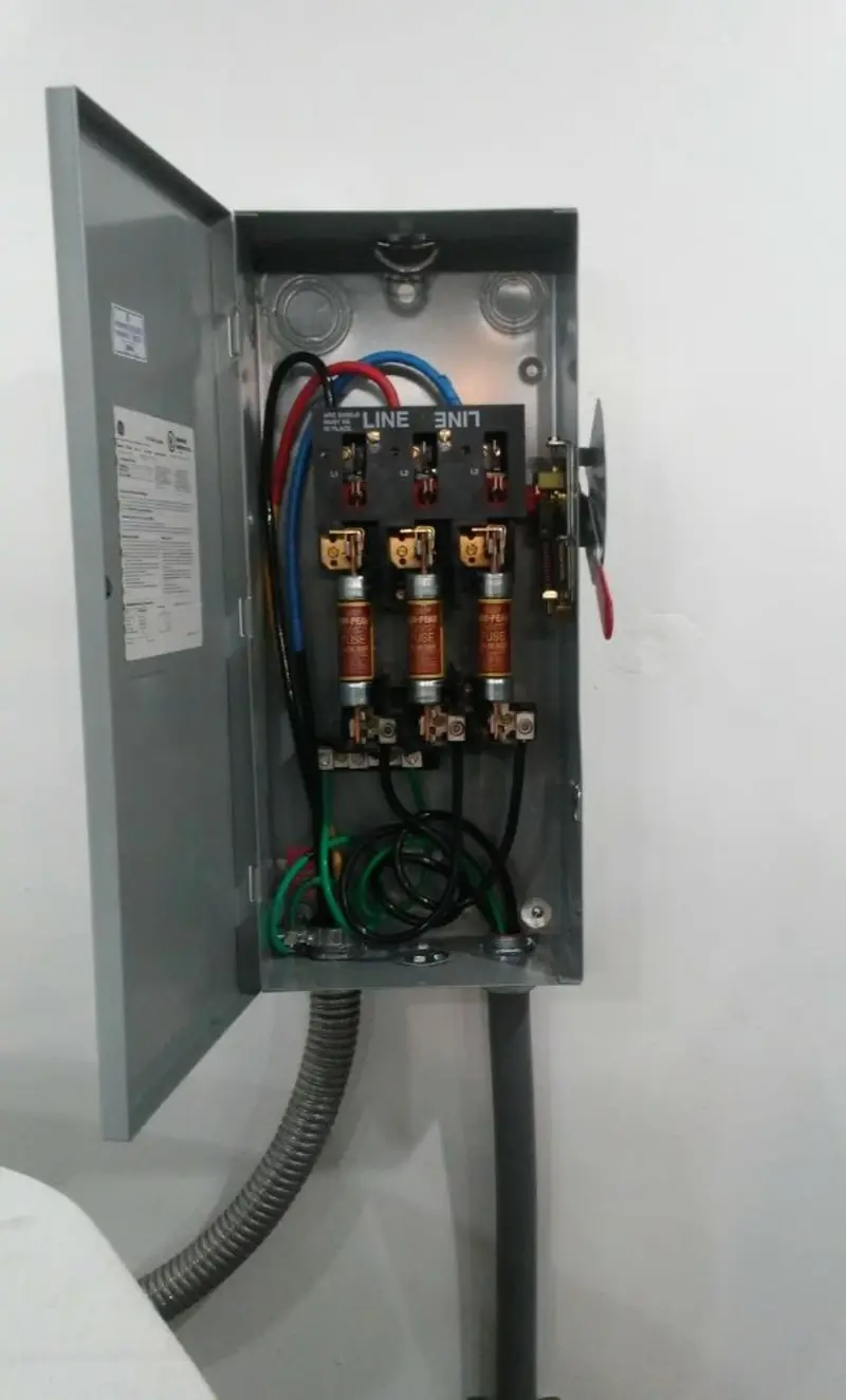 Three-phase disconnect switch installed for Electrical Wiring & Rewiring in The Pinery